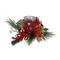 18" Pine Sprigs & Glittered Berries Christmas Hurricane Candle Holder